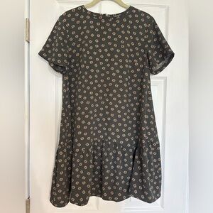 LOFT Olive Green Floral Dress